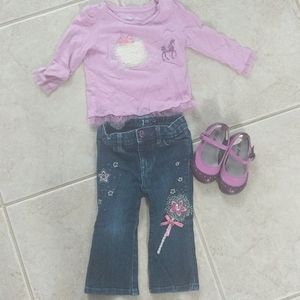 Girls 12-18m gap purple Cinderella set, outfit with shoes